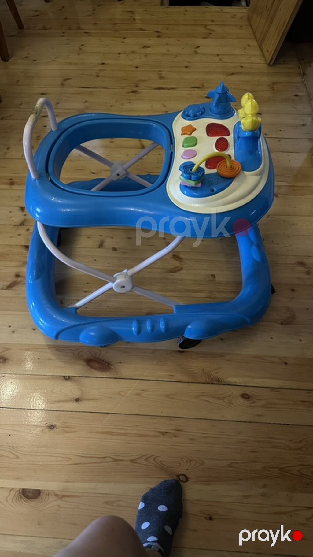 Uşaq gəzdirəni / yerişi üçün yürütəc (baby walker) - Rəng: mavi-ağ — Inkişaf edir oyuncaqlar, Bakı (2)