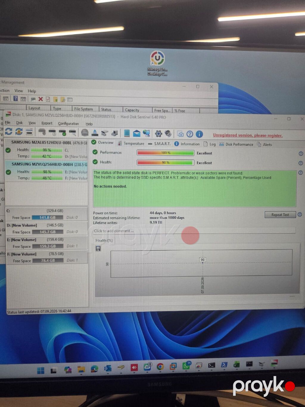 Orijinal noutbukdan çıxarılma Samsung PM991a 256GB M.2 NVMe PCIe SSD — Sabit diskləri, Bakı (3)