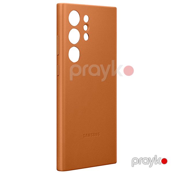 Samsung Galaxy S23 Ultra Leather Case Brown — Mallar, Bakı (3)