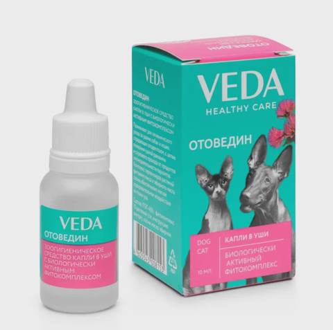 Veda Otovedin, itlər və pişiklər üçün qulaq gənəyinə qarşı qulaq damcıları, 10 ml — Pişiklər