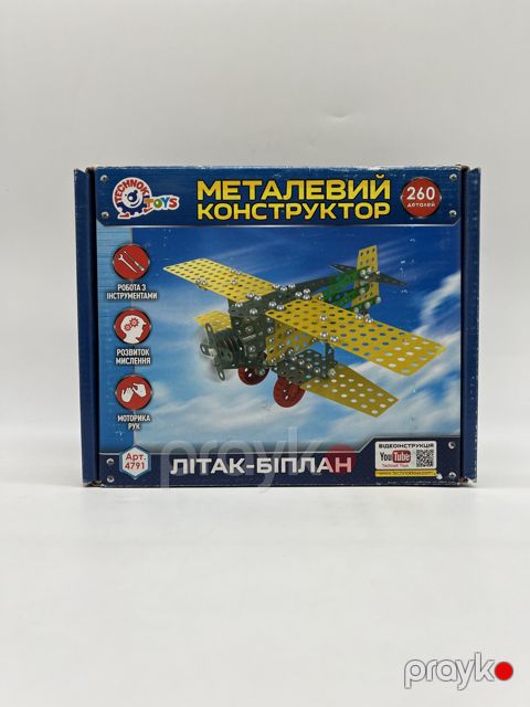 Metal konstruktor Litak Biplan, 260 element, 8+ yaş — Bakı