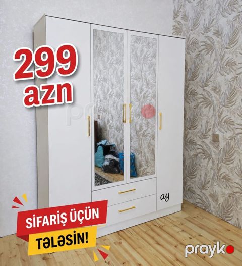 *4 qapılı dolab* Yeni sifarişlə hazırlanır Ölçü 160*47*200 *qiymet 299 — Saray