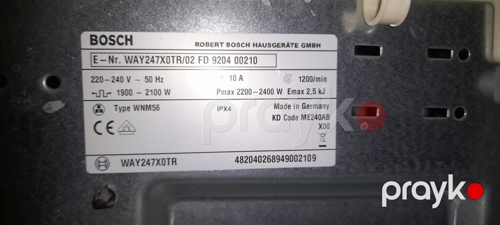 Bosch WAY247X0TR ön yükləməli paltaryuyan maşın Texniki — Çamaşır maşınları, Masazır (3)