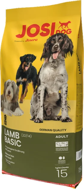 Josera JosiDog Lamb Basic, bütün cinslərdən olan yetkin itlər üçün quzu ətli balanslaşdırılmış premium yem (bütöv kisə, 15 kq) — Bakı