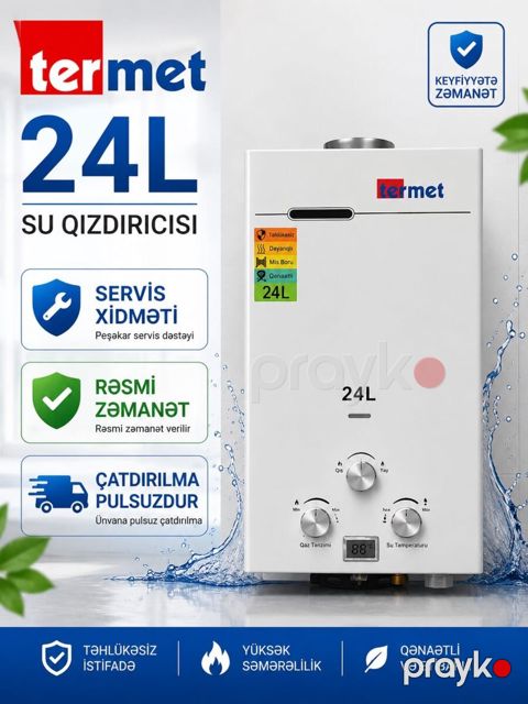 Su qızdırıcısı Termet 24 lt — Bakı