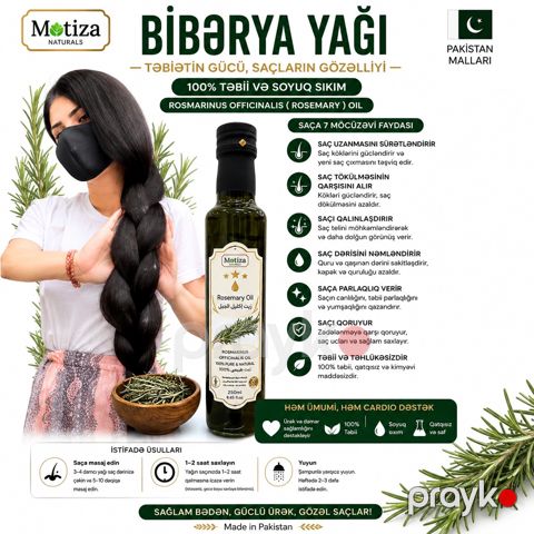 Saç yağı Motiza Natural Rosemary 250 ml — Bakı