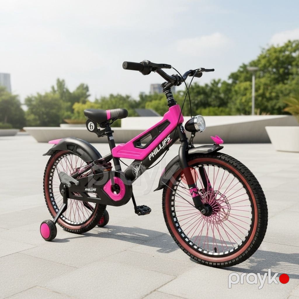 Uşaq velosipedi VPhilips 16" çəhrayı, işıqlı — Velosipedlər, Bakı (2)