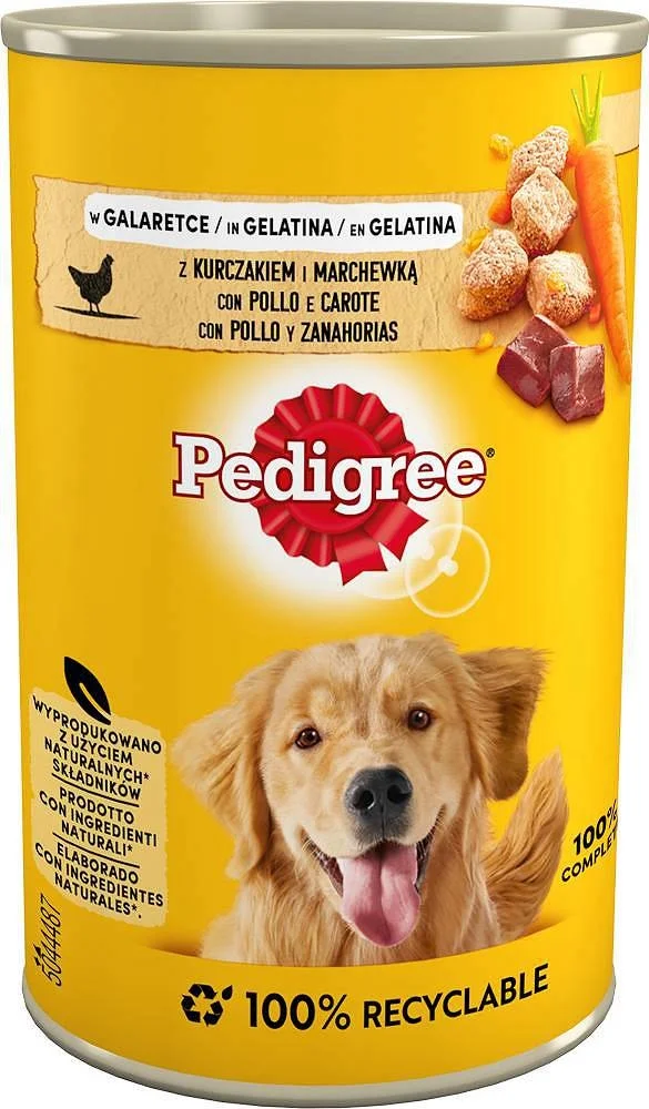 Jele içində toyuq və yerkökü ilə bütün cins itlər üçün Pedigree yaş yemi, 400 q