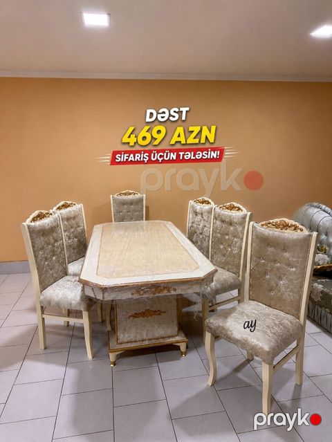 *Masa desti* *stol stul* Masa 93 ×200 +6 ədəd oturacaq Rəng seçimi