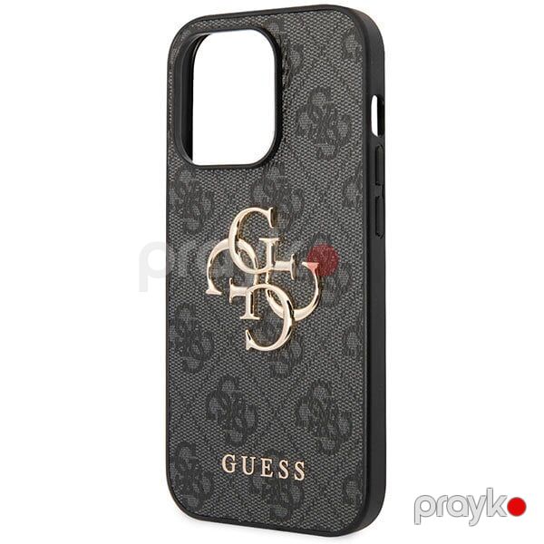 Guess PU Leather Case with 4G Metal Logo for iPhone 15 Pro Max Grey — Mallar, Bakı (5)