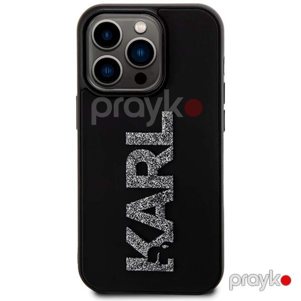 Karl Lagerfeld 3D Glitter Karl Logo Case for iPhone 15 Pro Max Black — Mallar, Bakı (3)