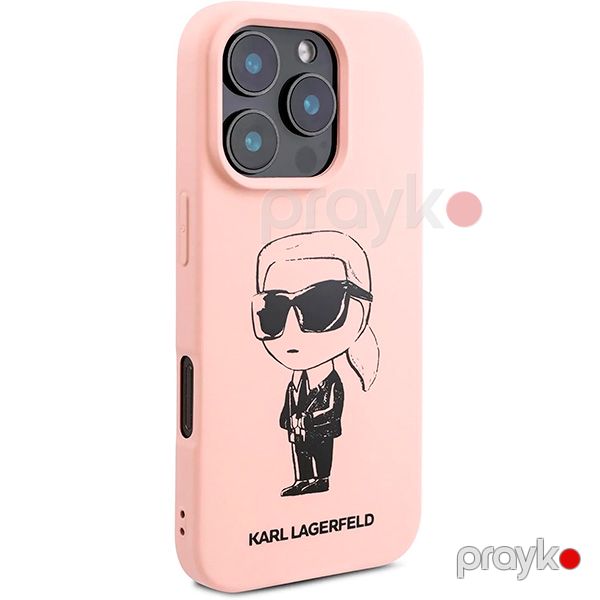 Karl Lagerfeld TPU Silicone Hard Case with ikonik Graffiti Logo For iPhone 16 Pro (KLOHCP16LPNYKGRTP) Pink — Mallar, Bakı (3)