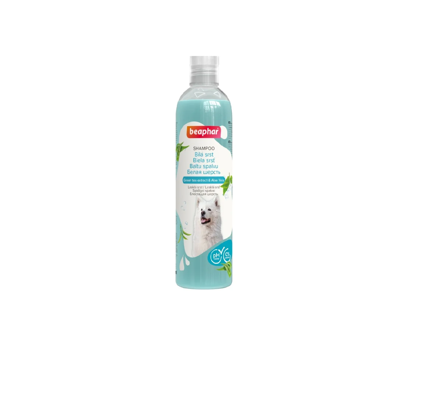 Beaphar Ağ Palto Şampunu İtlər üçün Yaşıl Çay və Aloe 250 ml — Bakı