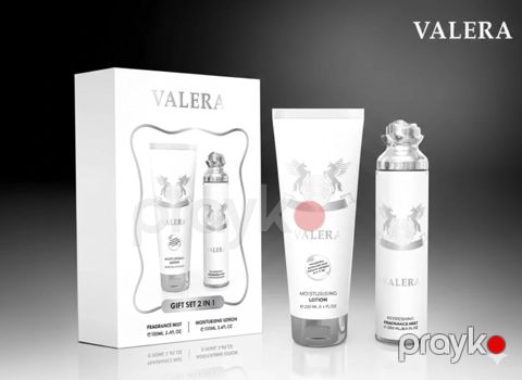Qulluq üçün kosmetika hədiyyə dəsti Milestone Perfumes Valera Ətirli bədən spreyi 250 ml + nəmləndirici bədən losyonu 250 ml - MJ-VALERA-SET250 — Bakı