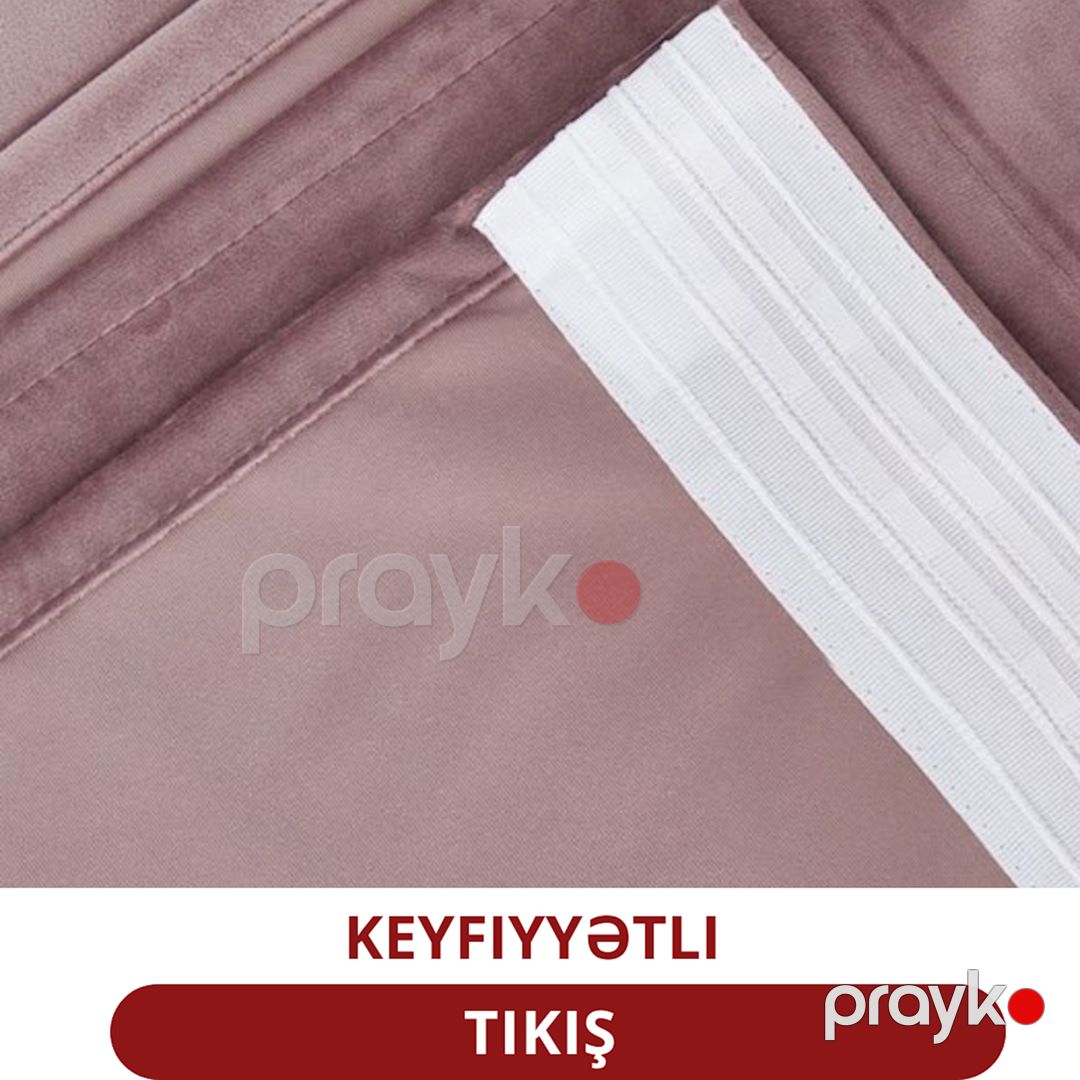 Pərdə PA-1010301, 300х295 sm, məxmər, çəhrayı — Mallar, Bakı (3)