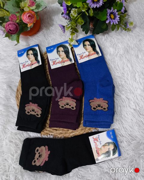 Qadınlar üçün corab dəsti MS8674, pambıq, rəngbərəng, 4 cüt, ölçü 35-40 — Bakı