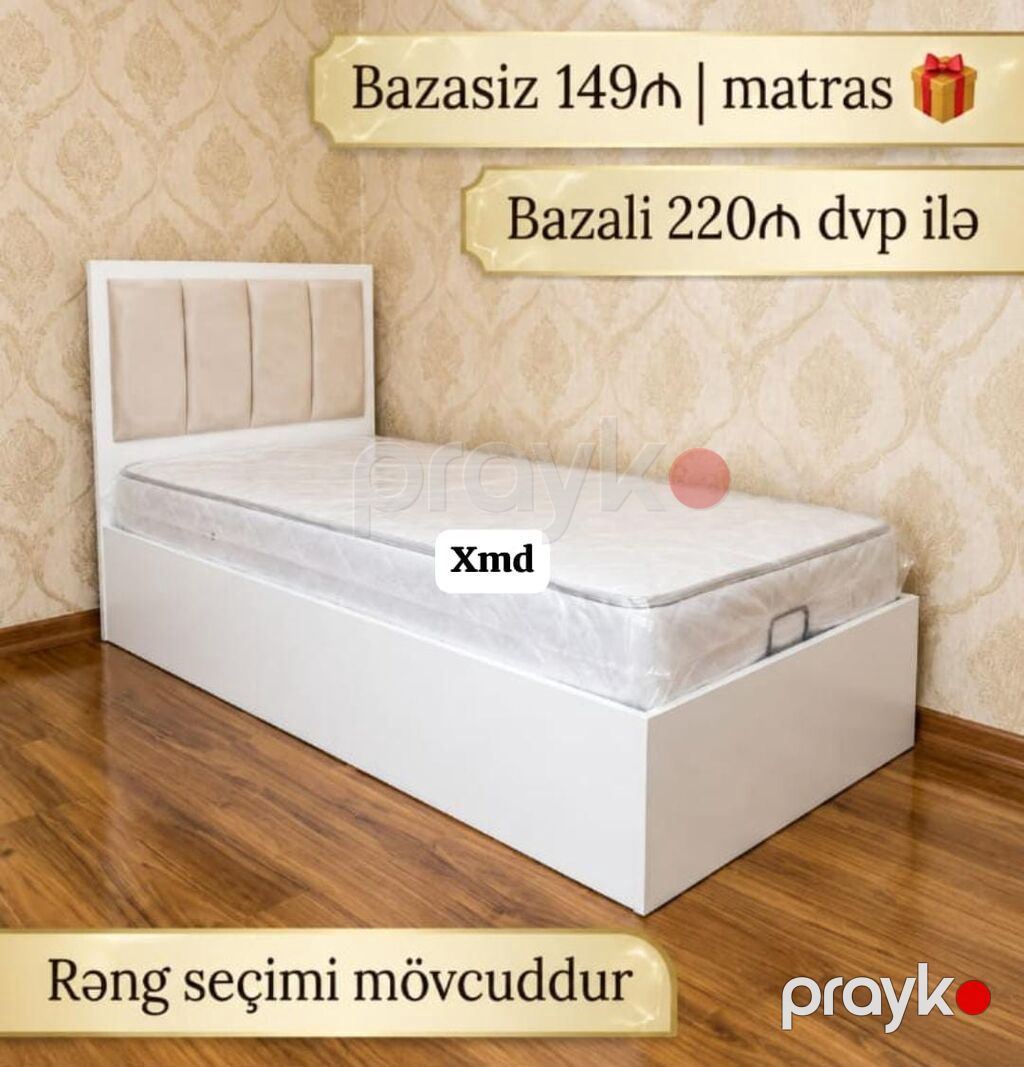 Tək nəfərlik çarpayılar – rəng seçimi mövcuddur - Bazalı və bazasız — Yataqlar, Bakı (2)