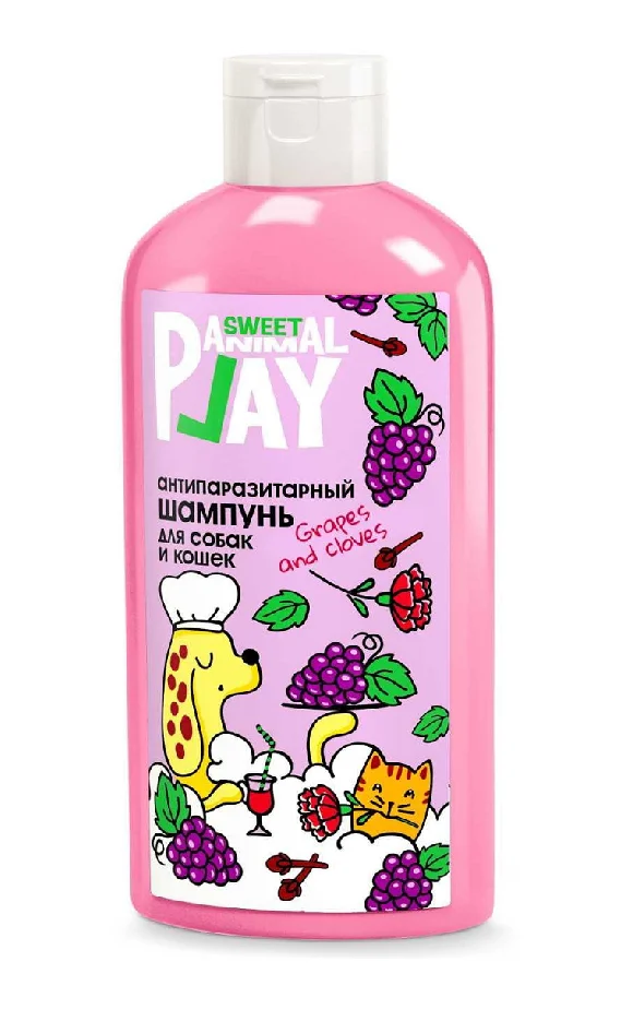 Animal Sweet Play, itlər və pişiklər üçün repellent şampun, üzüm və mixək, 300 ml — Zoo.az — Cats