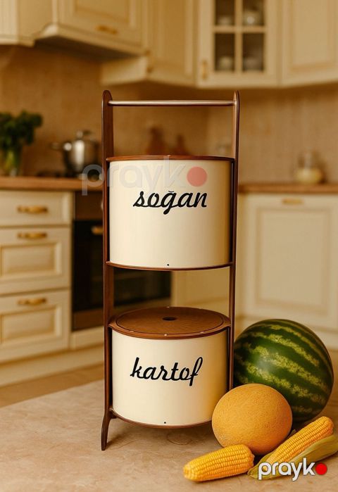 Tərəvəz saxlama üçün konteyner nh_14616330, krem/qəhvəyi, 2 əd — Bakı