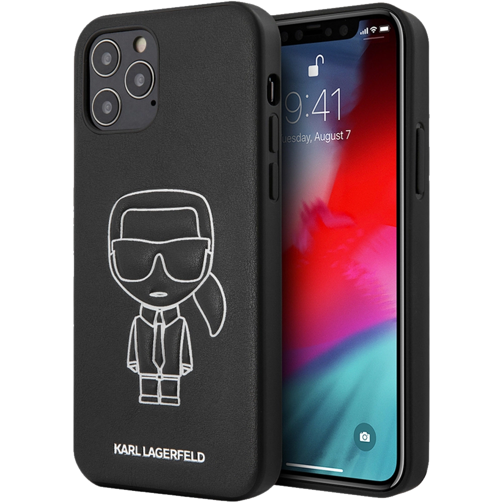 Lagerfeld Ikonik Outline (KLHCP12MPCUIKWH) iPhone 12/12 Pro Black — Bytelecom.az