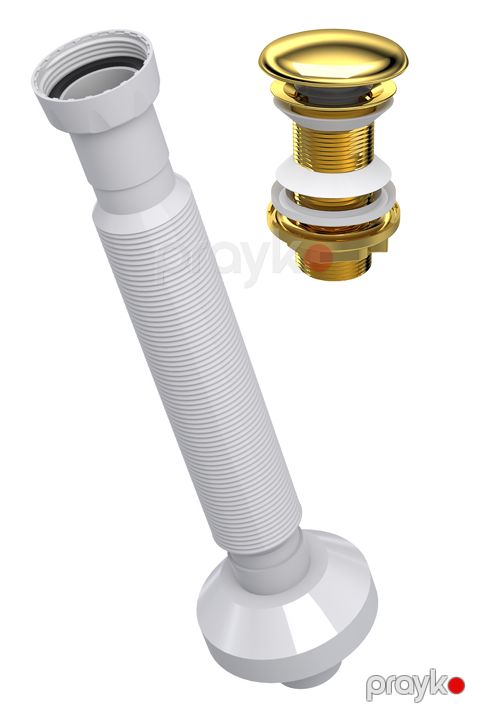 İzyapı cc klapan qızılı+xortum 32MM AL001