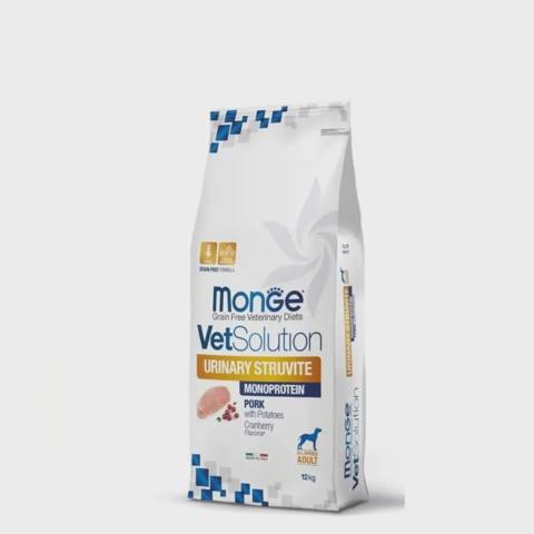 Monge VetSolution Canine Urinary Struvite, struvit daşlarının əridilməsi üçün hazırlanmış itlər üçün pəhriz quru yemi (bütöv kisə 12 kq) — Bakı