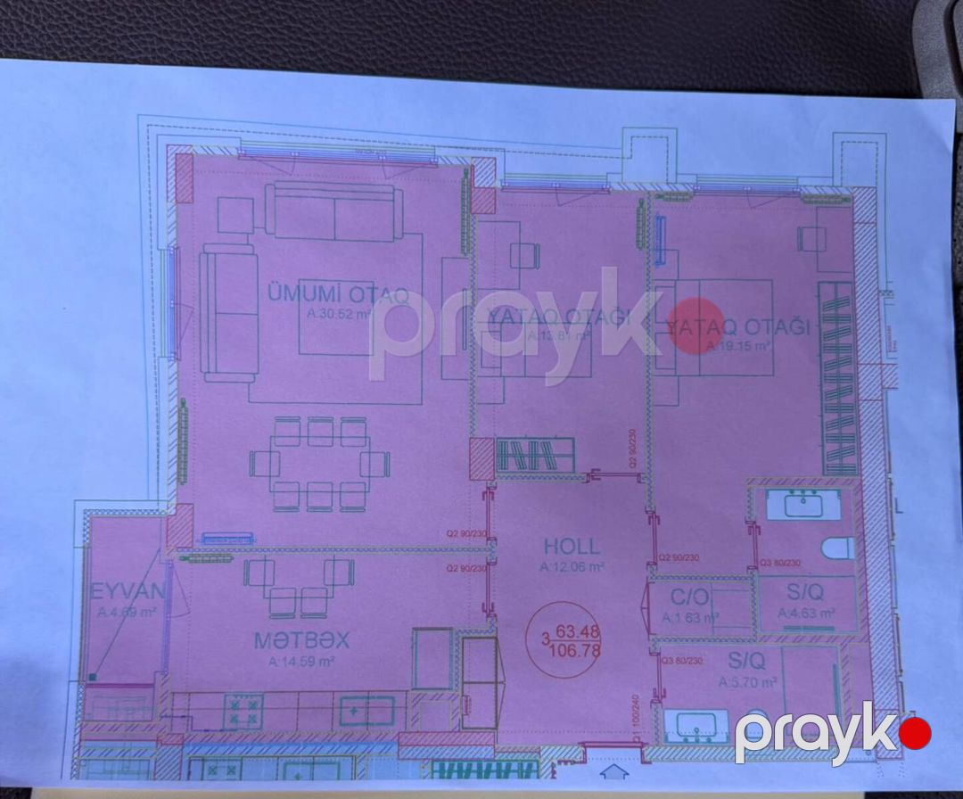 Satılır 3 otaqlı yeni tikili 107 m² — Mənzil, Bakı (3)