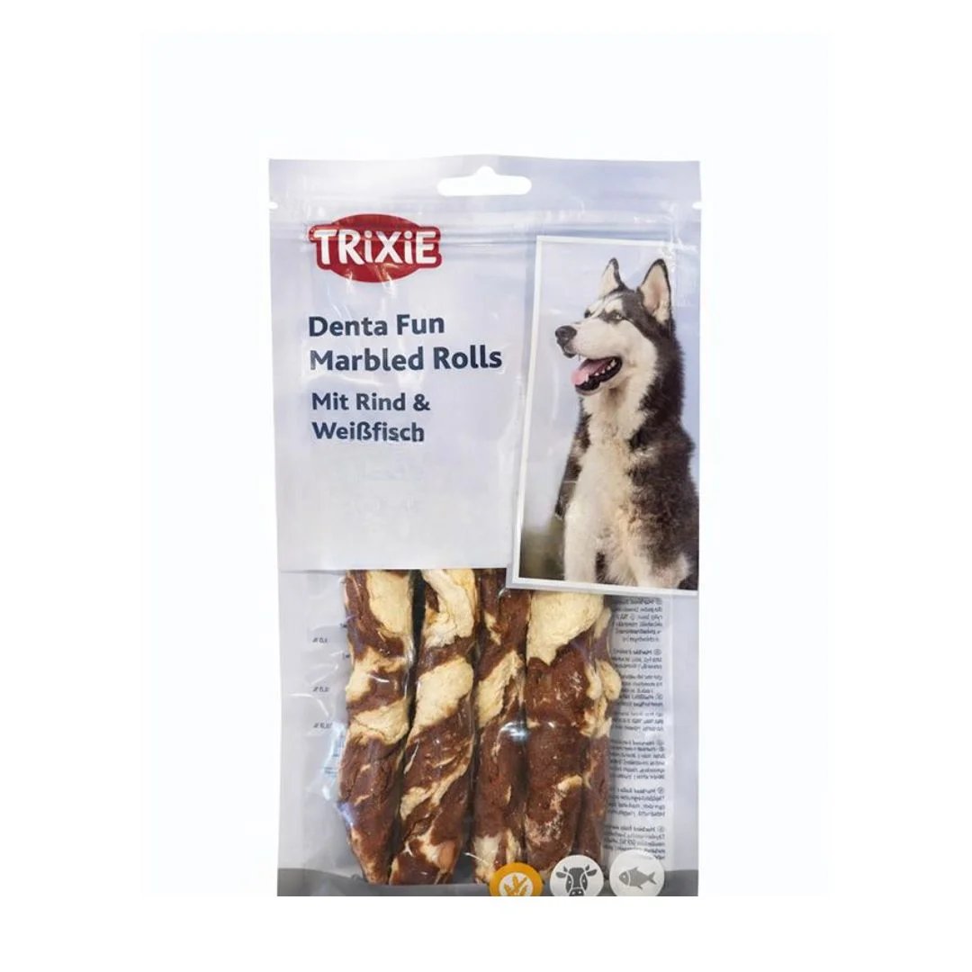 Trixie Denta Fun Çeynənən Ruletlər, Mərmər Mal Əti, İtlər üçün, 17 sm, 140 q, 3 ədəd — Bakı