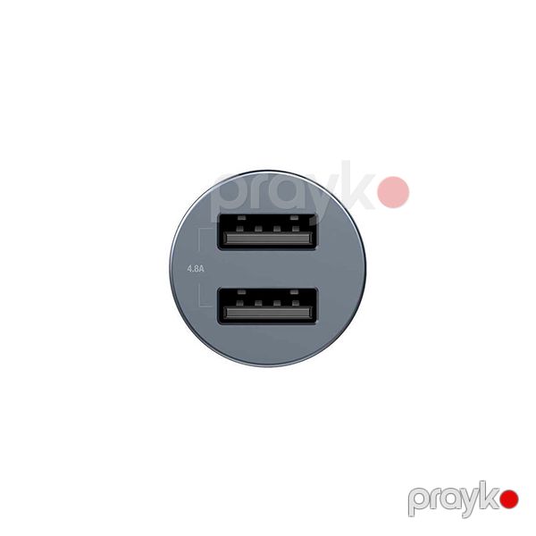 Powerology Dual Port Aluminum Mini Car Charger 4.8A 24W Black — Mallar, Bakı (2)