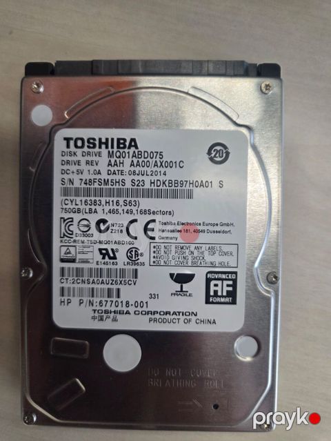 Toshiba 750GB 2.5" Sata noutbuk və pc üçün sərt diski satılır — Bakı