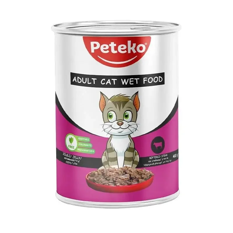 Peteko yaş pişik yemi mal əti ilə jele içində, 400 q — Bakı