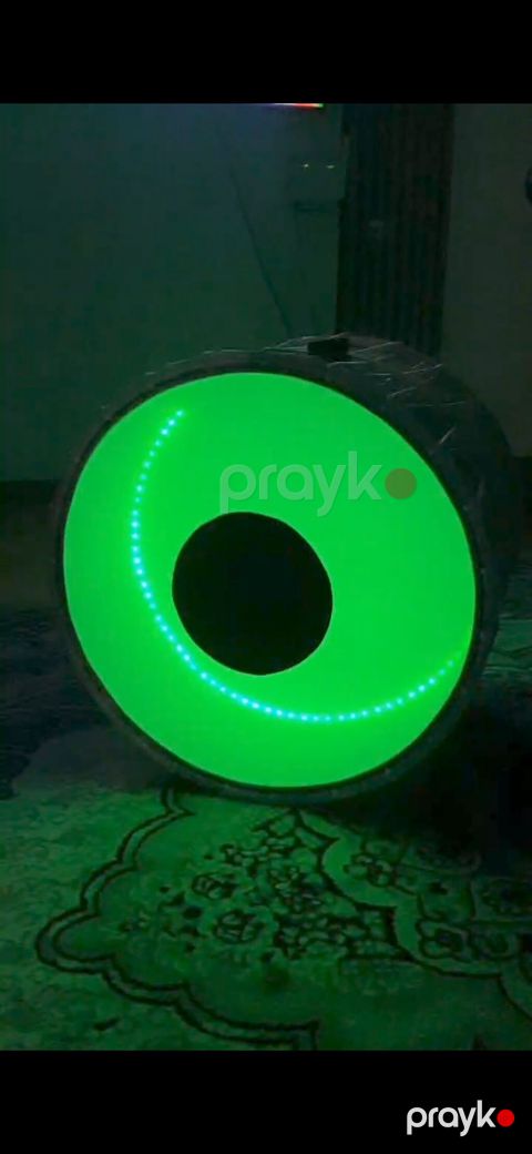 LED işıqlı nağara – böyük ölçülü - Korpus: sarı-qara dekorlu — Fatmayı