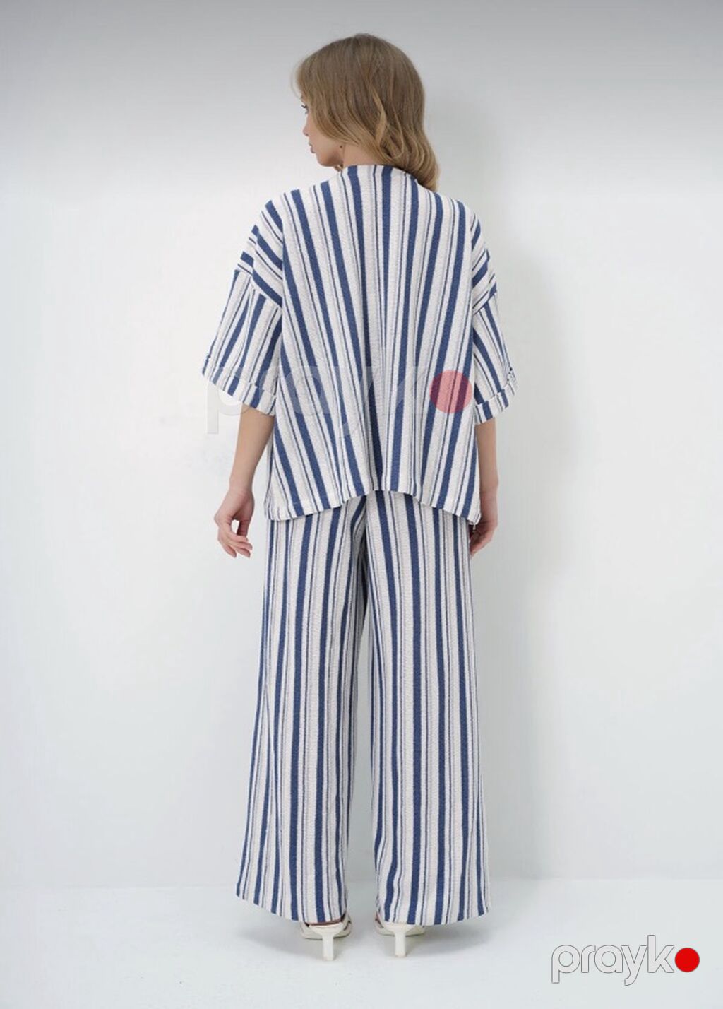 Qadın dəst – zolaqlı kimono və enli şalvar satilir — Kostyum, Bakı (6)