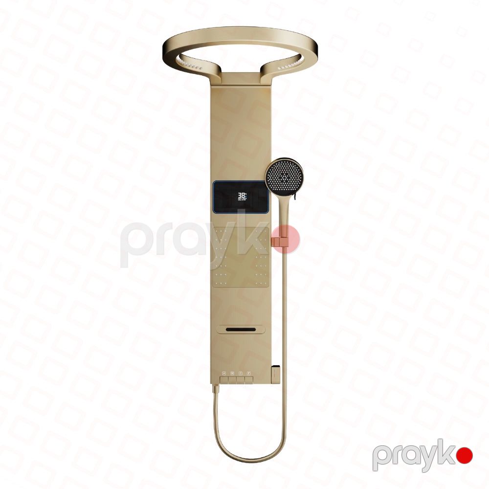 Smesitel üst və əl duş dəsti grand panel W8 qızılı — Santexnika, Bakı (2)