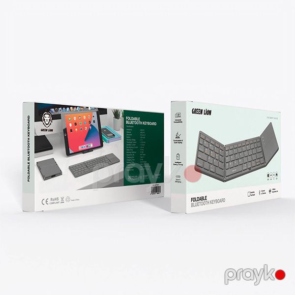 Green Lion Foldable Bluetooth Keyboard (Gnfldbtkbgy) Black — Mallar, Bakı (3)