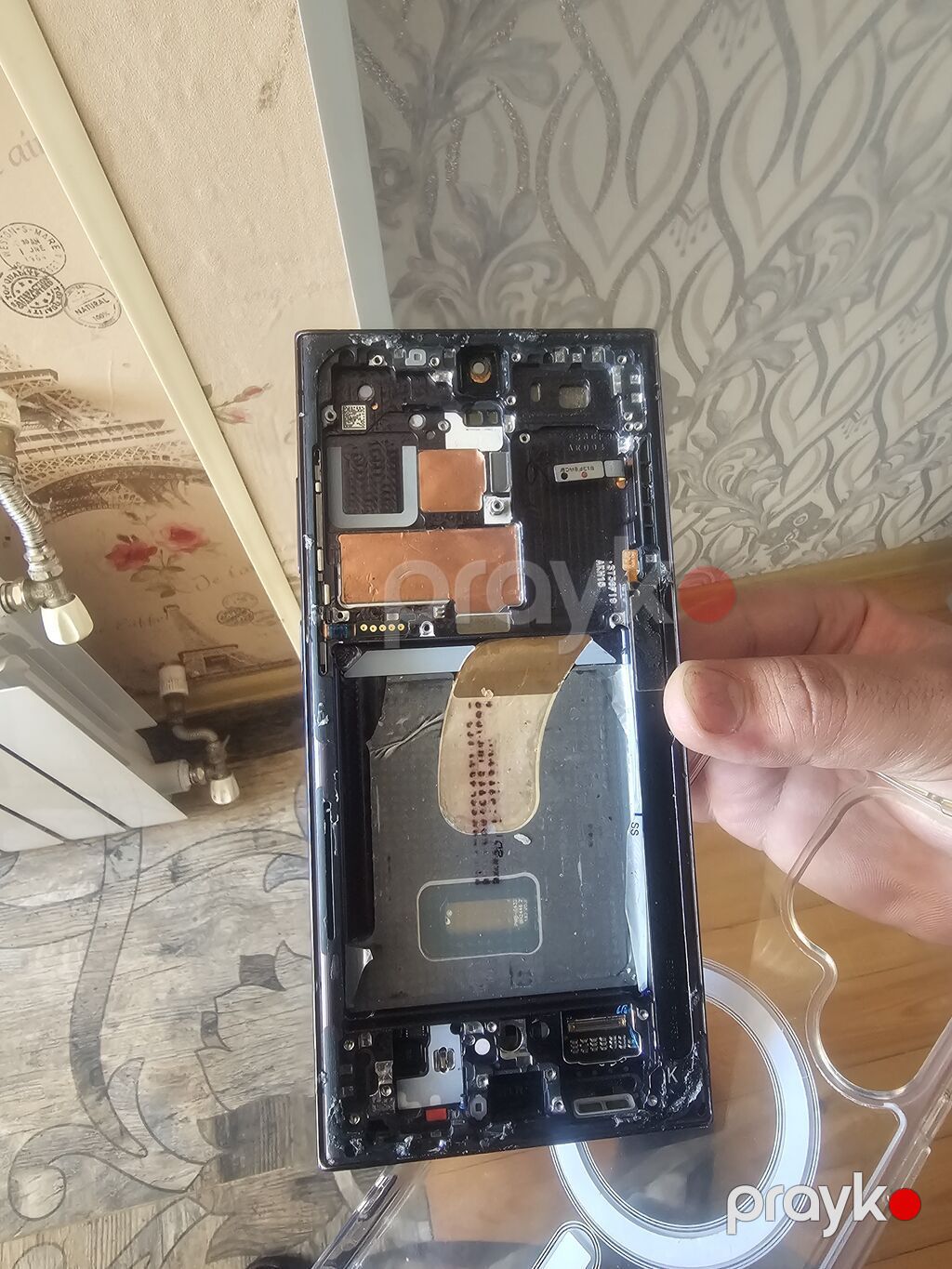 S23 ultra ekranı zavod usten cixma orjinal ekrandı lekəsi var qiymətdə — Smartfon ehtiyat hissələri, Bakı (2)