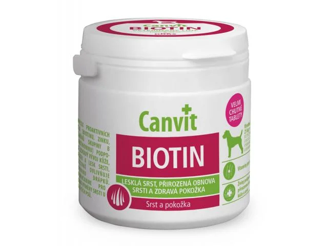25 kq-a qədər itlər üçün dərini gücləndirmək və tük tökülməsinin qarşısını almaq üçün Canvit Biotin vitaminləri, 100 tablet — Bakı