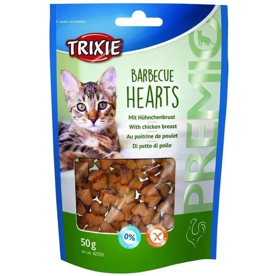 Trixie Pemio Barbekü Ürəkləri Toyuqlu Pişik Şirniyyatları, 50 q — Bakı