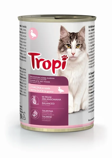Tropi sousda ördək ilə nəm konservləşdirilmiş pişik yemi, 415 q — Bakı