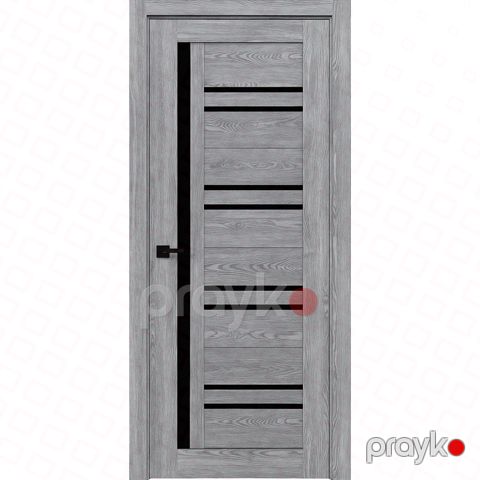 Qapı vdk qara şüşəli astana boz 80X200 — Omid.az — Təmir və tikinti