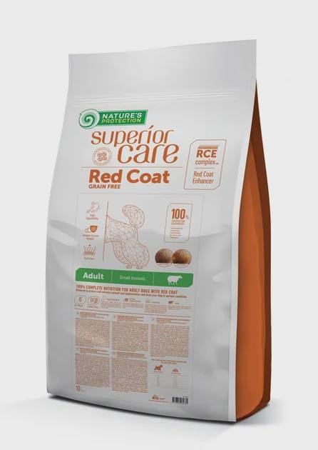 Nature’s Protection Superior Care Red Coat Grain Free Adult Small Breeds with Lamb, qırmızı tüklü yetkin itlər üçün dənəsiz quru yem (çəki ilə) — Pet supplies