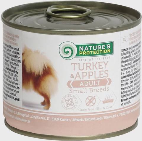Nature’s Protection Adult Small Breeds Turkey & Apples, kiçik cins itlər üçün yaş yem, hinduşka və alma ilə, 200 q — Pet supplies