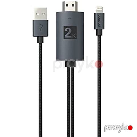 Porodo Braided HDMI Lighting Cable Black — Bakı