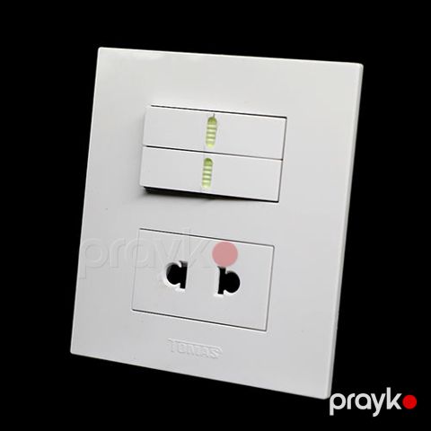 Tomas PC 2 vklyuçatel + 1 razetka ağ