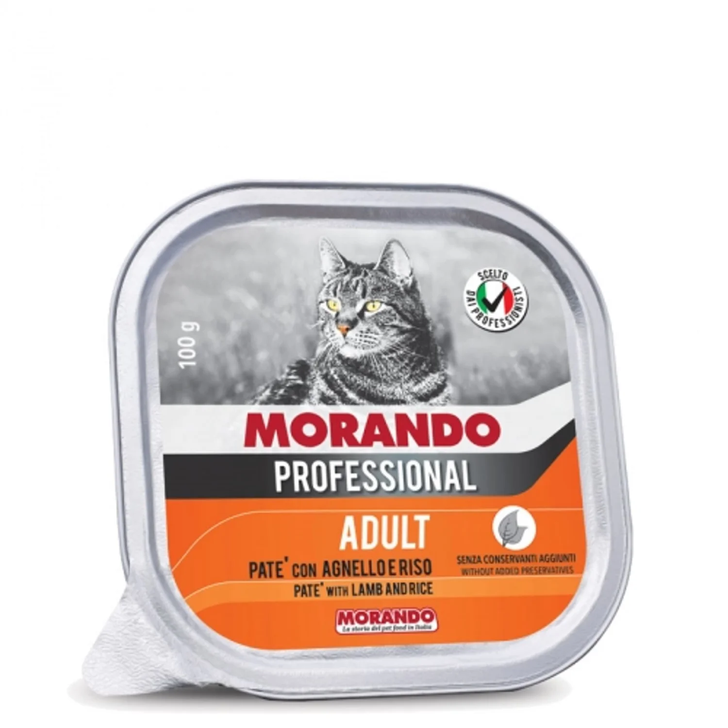 Morando Professional, yetkin pişiklər üçün yaş yem, quzu əti və düyü ilə paştet, 100 q — Zoo.az — Cats