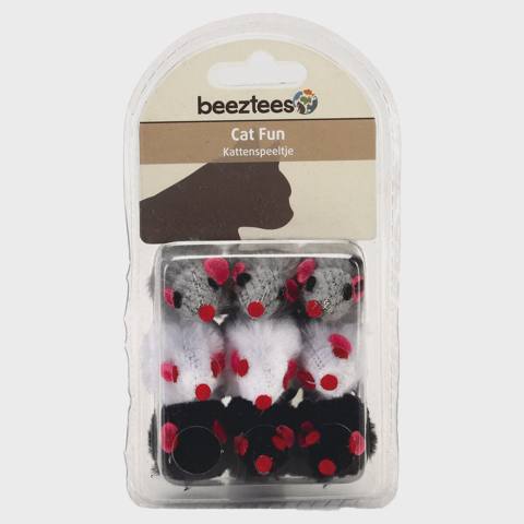 Beeztees, pişiklər üçün mini peluş oyuncaq siçan, 5 sm x 1 ədəd — Cats