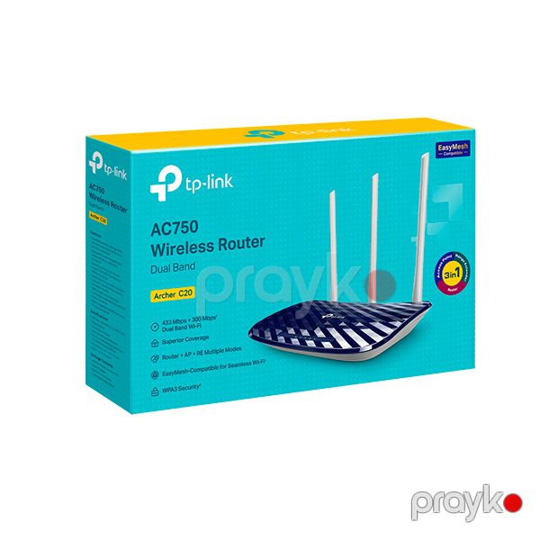 TP-Link AC750 Router Archer C20 Mavi — Mallar, Bakı (4)