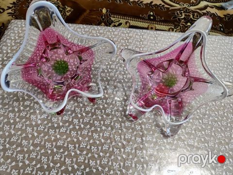 Şüşə dekor qablar – 2 ədəd dəst,cutu 40 azn. - Material: qalın — Bakı