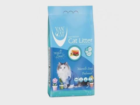 Van Cat Marsel sabunu ətirli topalaşan pişik qumu, 5 kq — Kediler