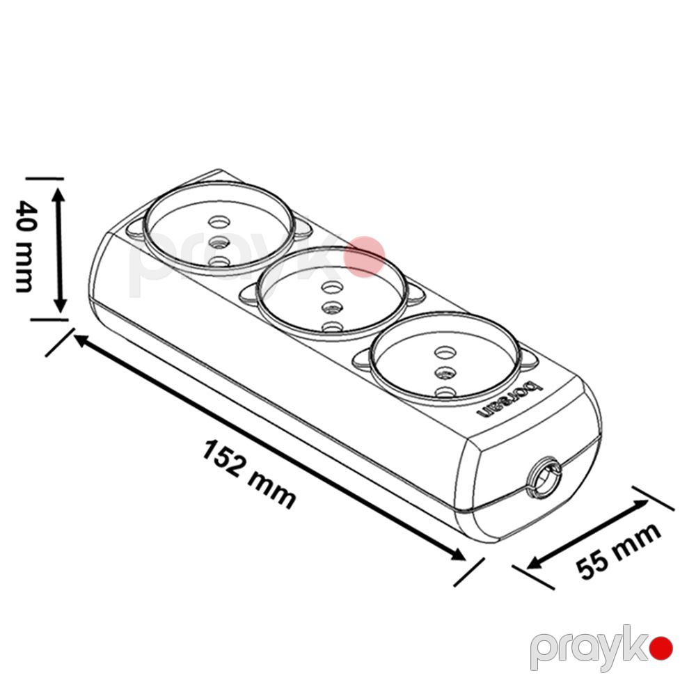 Borsan br - 1543 - 3, 3 - lü uzadıcı 3 m — Elektrika, Bakı (3)